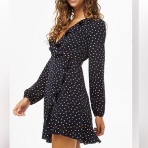 NWT Navy blue polka dot wrap dress- size small
